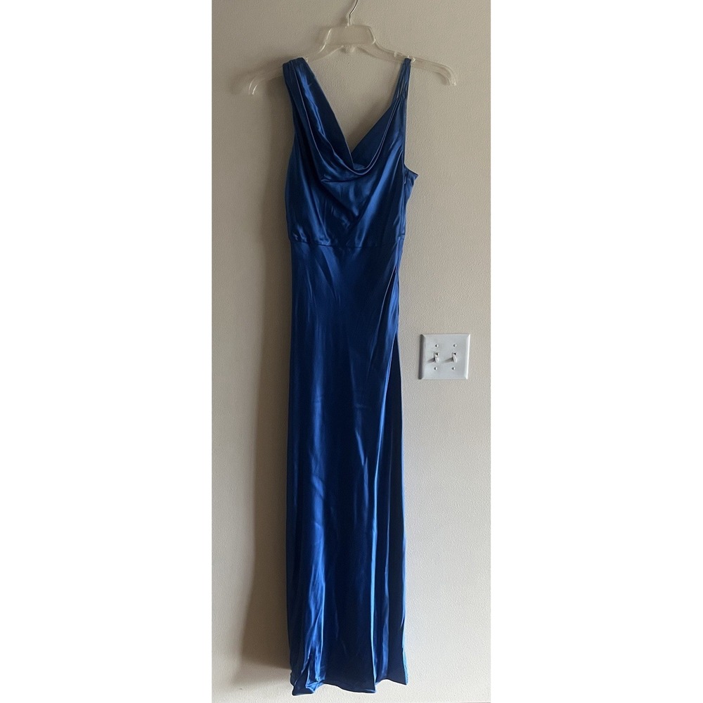 Veronica Beard Sanderson Maxi Dress Azure Blue Size 4 Silk Blend Slip Gown - Picture 9 of 15